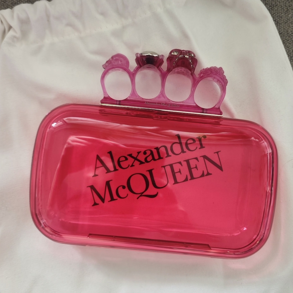 Alexander McQueen Pink Transparent Knuckle Duster Clutch